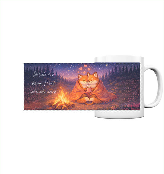 Fuchs-Ich liebe dich bis zum Mond und wieder zurück - Panorama Tasse