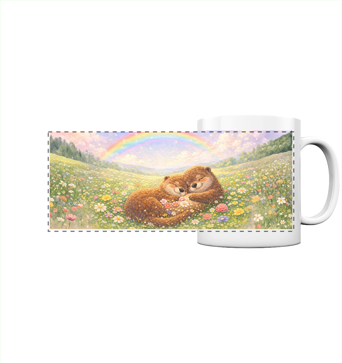Otter - Pärchen - Panorama Tasse