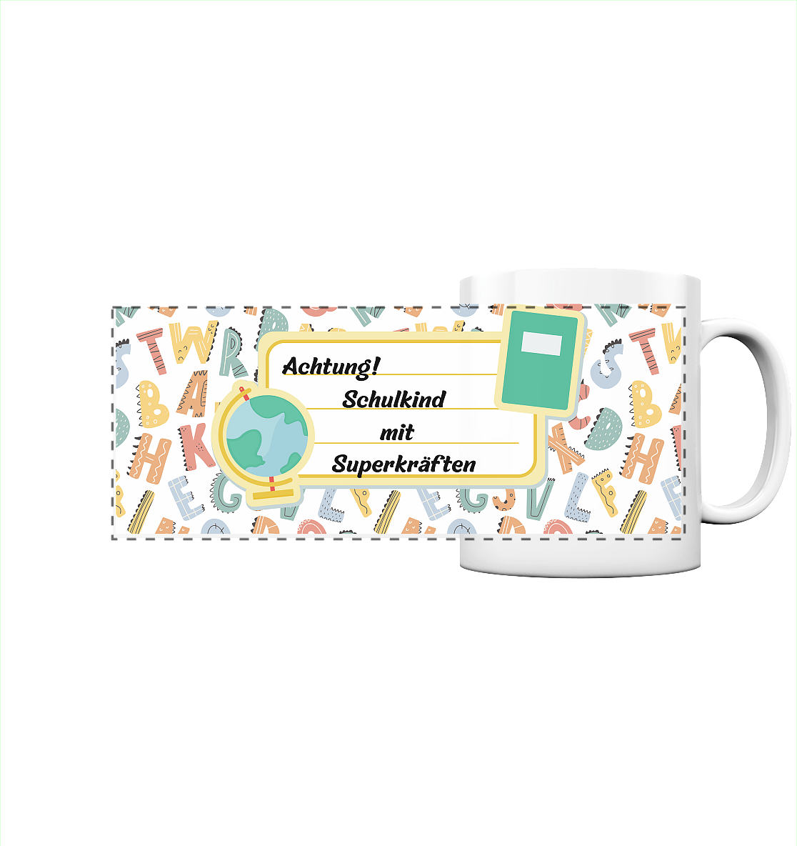 Schulanfang-Achtung! - Panorama Tasse