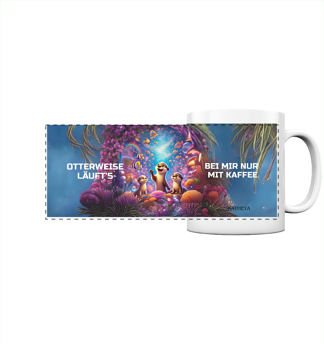 Otter - Otterweise läufts bei mir nur mit Kaffee - Panorama Tasse