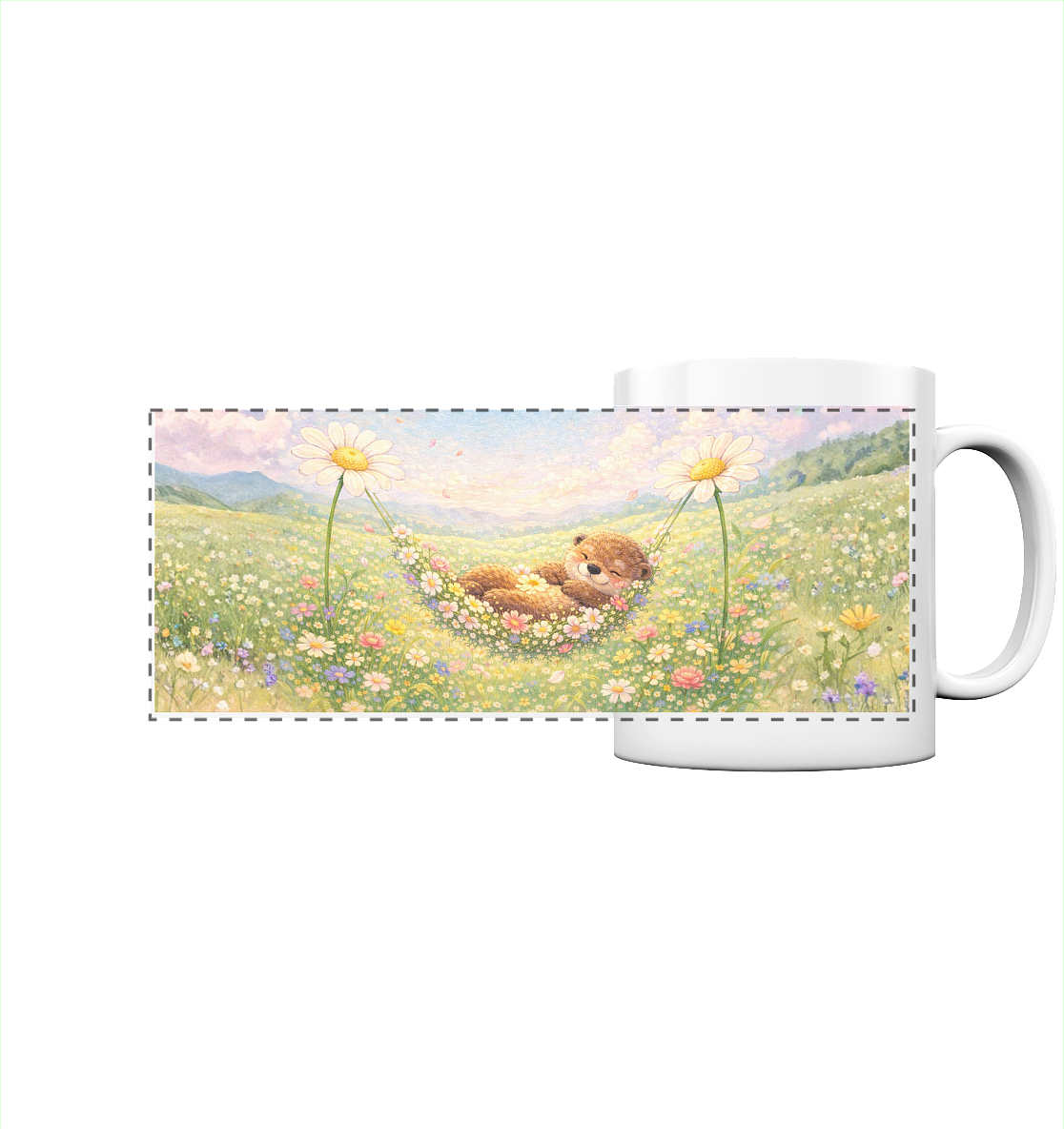 Otter - Blumenhängematte - Panorama Tasse