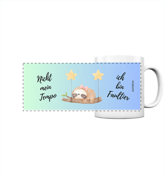 Faultier-nicht mein Tempo, ich bin Faultier - Panorama Tasse
