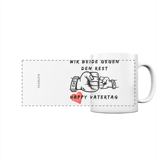 Vatertags Geschenk - Wir beide gegen den Rest - Panorama Tasse
