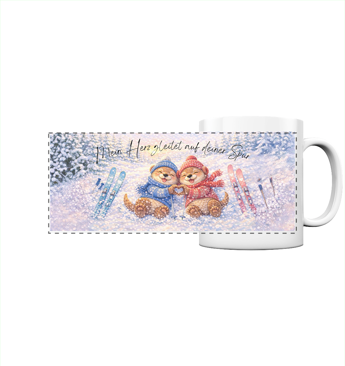 Mein Herz gleitet auf deiner Spur - Panorama Tasse