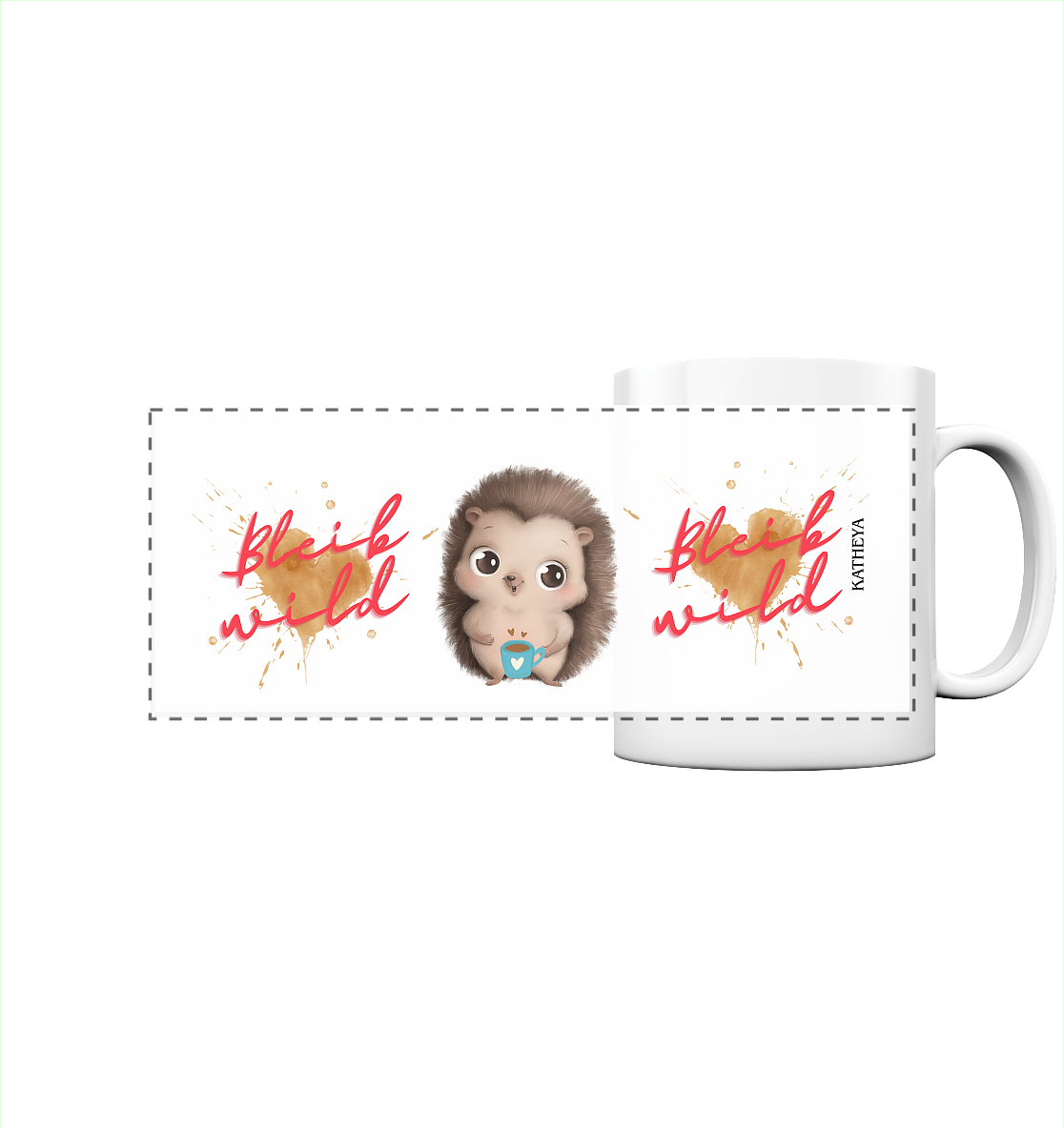 Igel- Bleib wild - Panorama Tasse