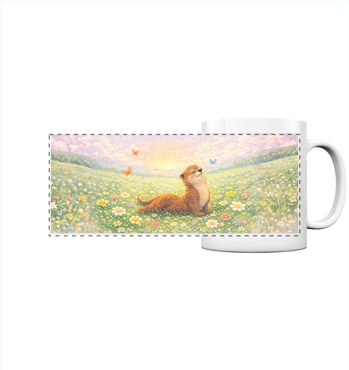 Otter - Yoga - Panorama Tasse