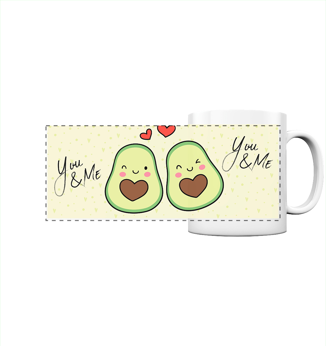 Avocado-Liebe - Panorama Tasse