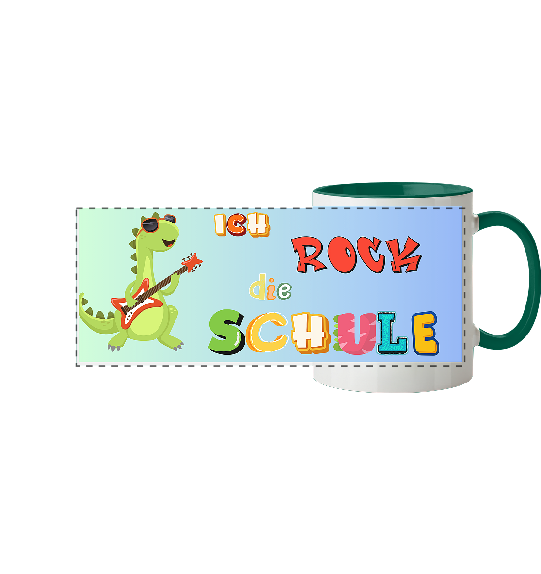 Schulanfang- Ich Rock die Schule - Panorama Tasse zweifarbig