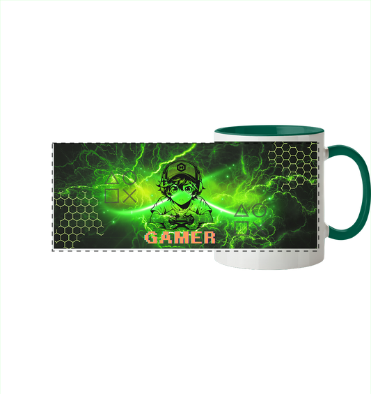 Gamer Boy - Panorama Tasse zweifarbig