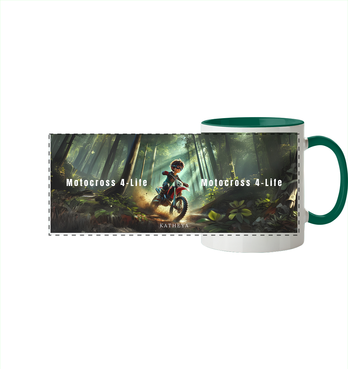 Motocross 4 Life - Panorama Tasse zweifarbig