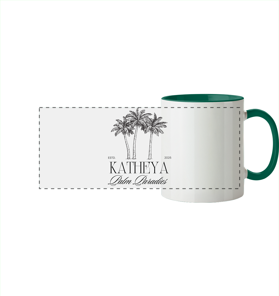 Palm Paradies  - Panorama Tasse zweifarbig