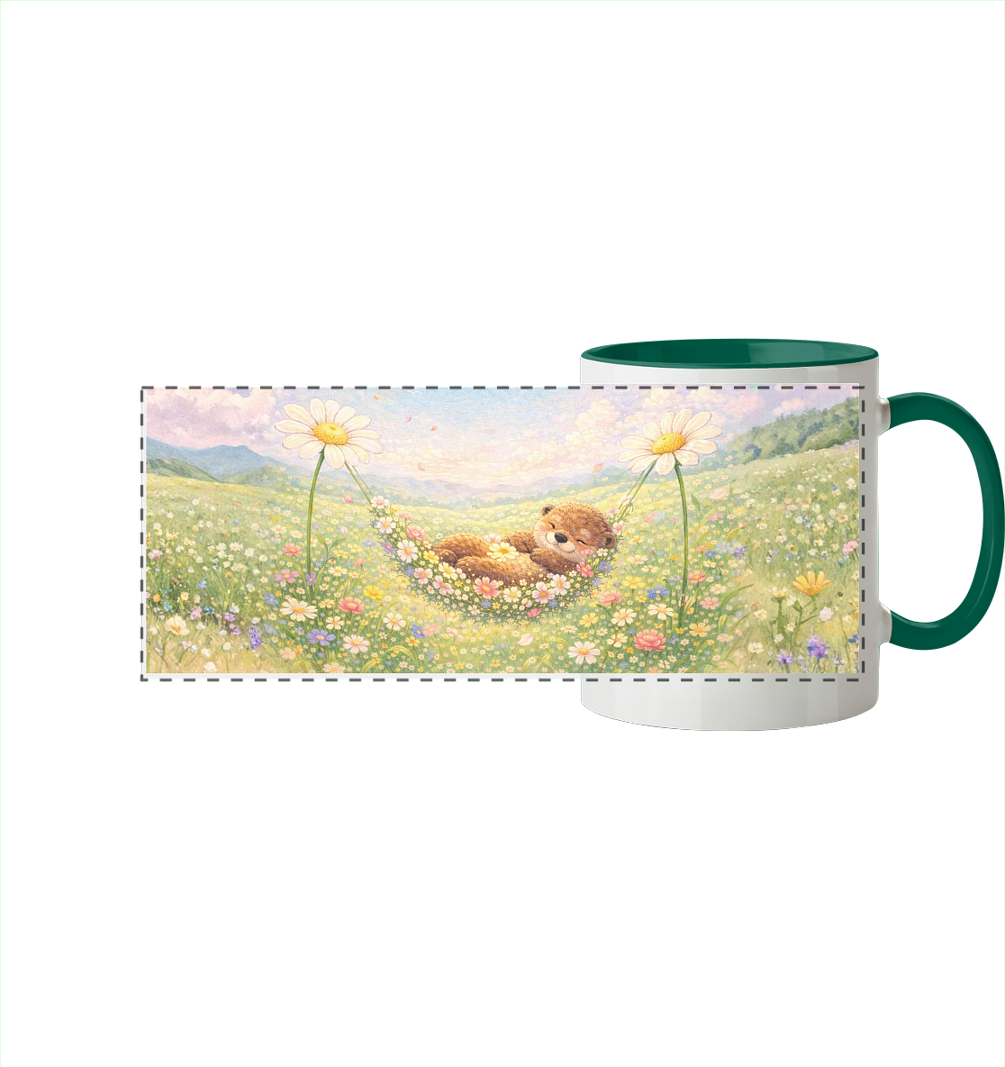 Otter - Blumenhängematte - Panorama Tasse zweifarbig