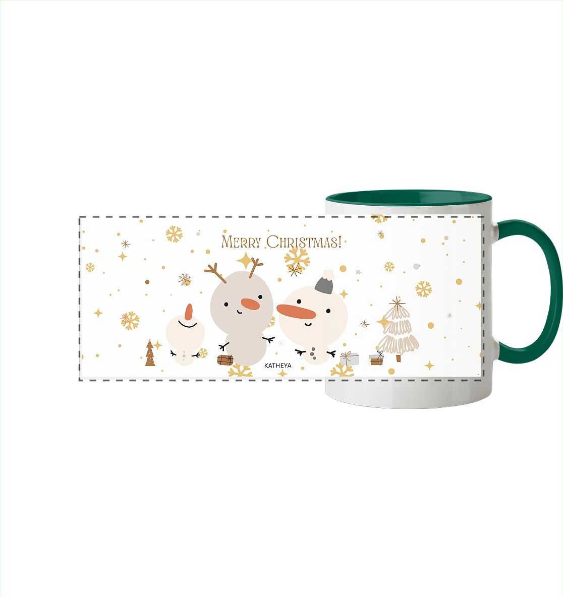 Weihnachtstassen-Merry Christmas - Panorama Tasse zweifarbig