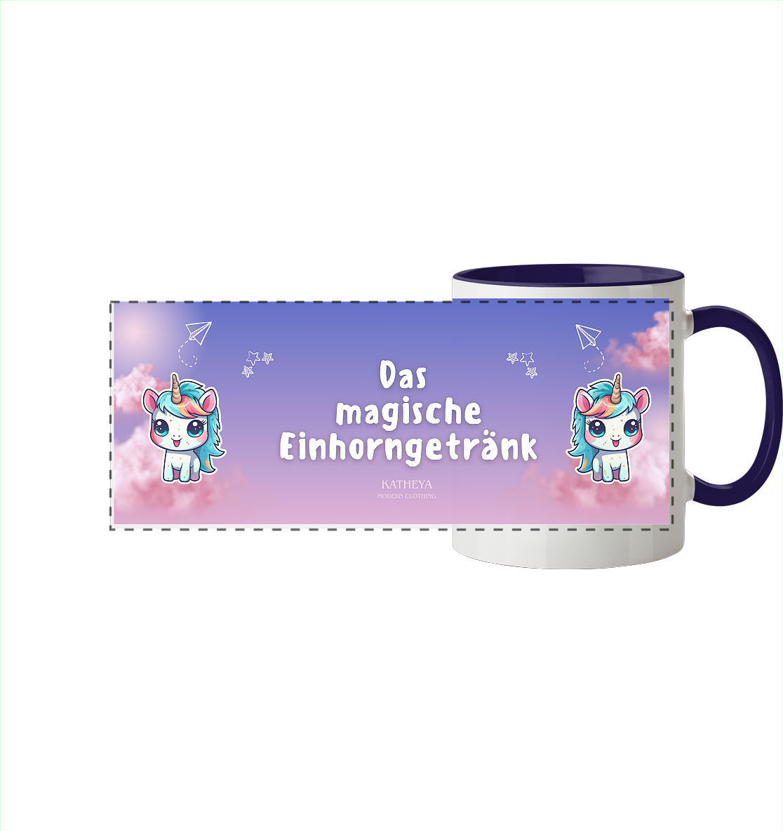 Einhorn- Das magische Einhorngeränk - Panorama Tasse zweifarbig
