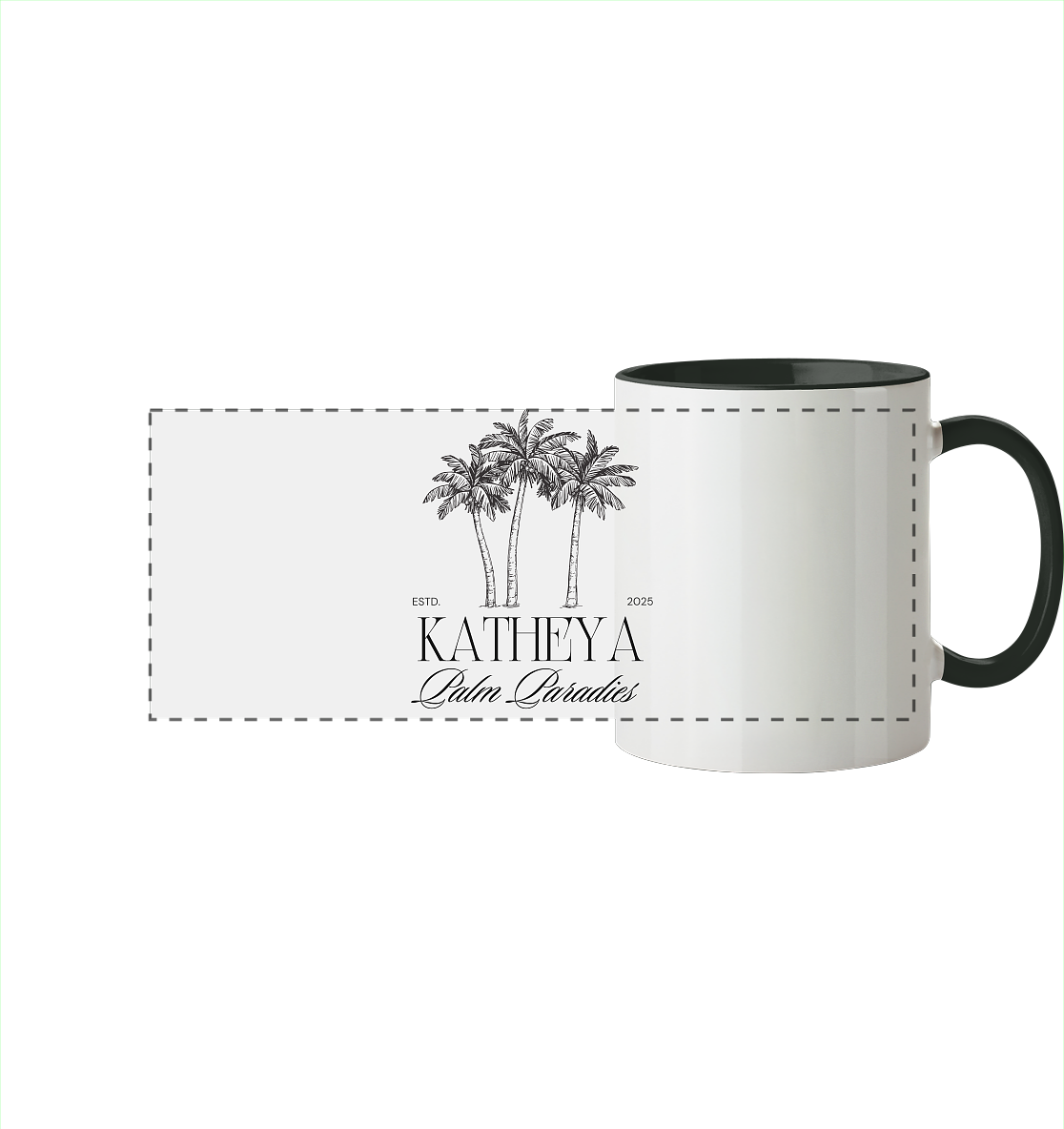 Palm Paradies  - Panorama Tasse zweifarbig