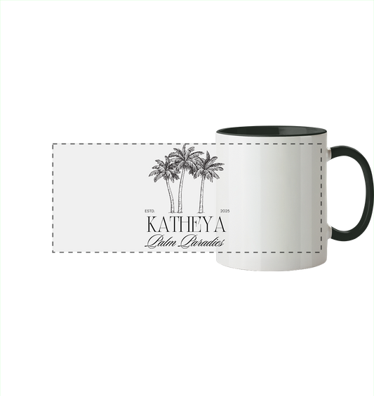 Palm Paradies  - Panorama Tasse zweifarbig