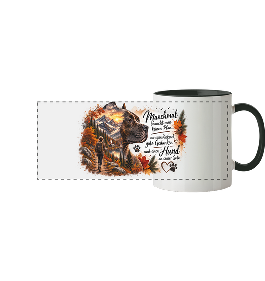 Amstaff- Liebe - Panorama Tasse zweifarbig
