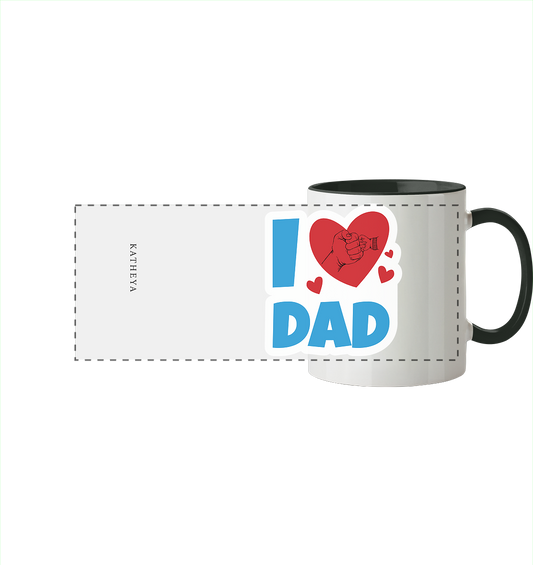 Vatertags Geschenk-I <3 Dad - Panorama Tasse zweifarbig