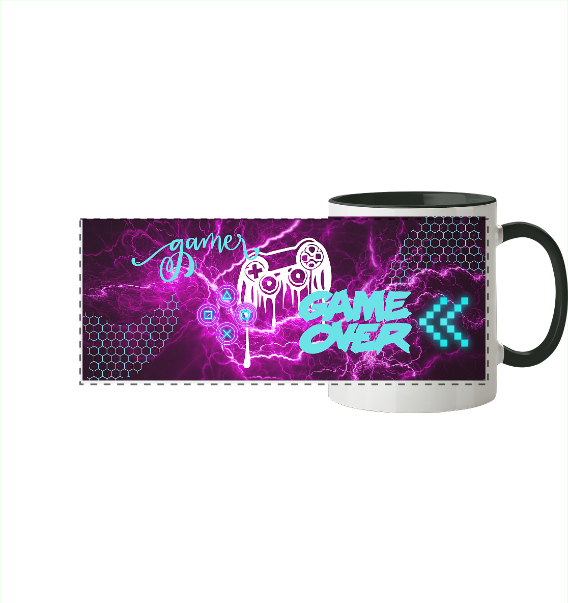 Gamer Girl - Panorama Tasse zweifarbig