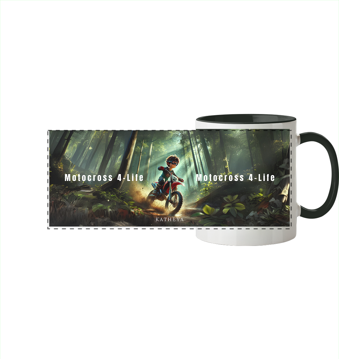 Motocross 4 Life - Panorama Tasse zweifarbig