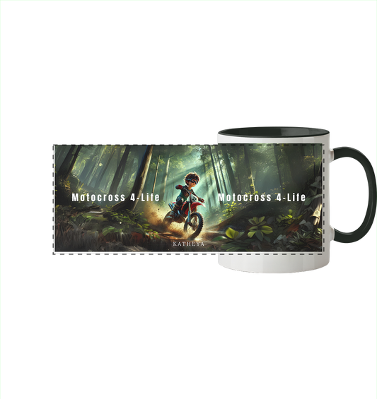 Motocross 4 Life - Panorama Tasse zweifarbig