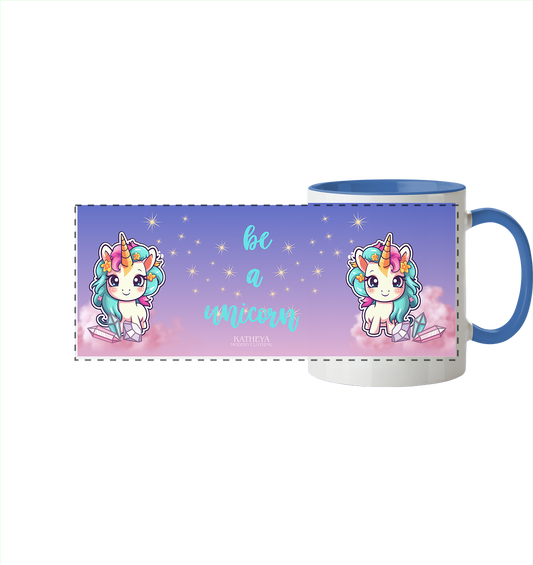 Einhorn - Be a Unicorn - Panorama Tasse zweifarbig