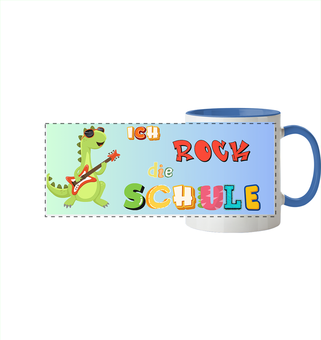Schulanfang- Ich Rock die Schule - Panorama Tasse zweifarbig