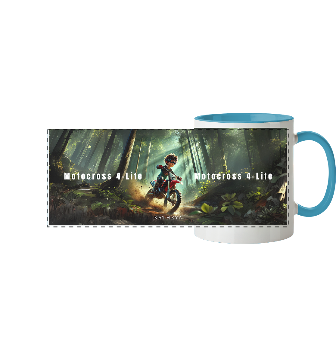 Motocross 4 Life - Panorama Tasse zweifarbig