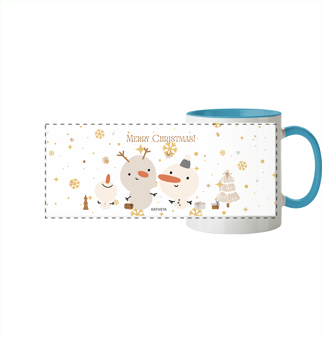 Weihnachtstassen-Merry Christmas - Panorama Tasse zweifarbig