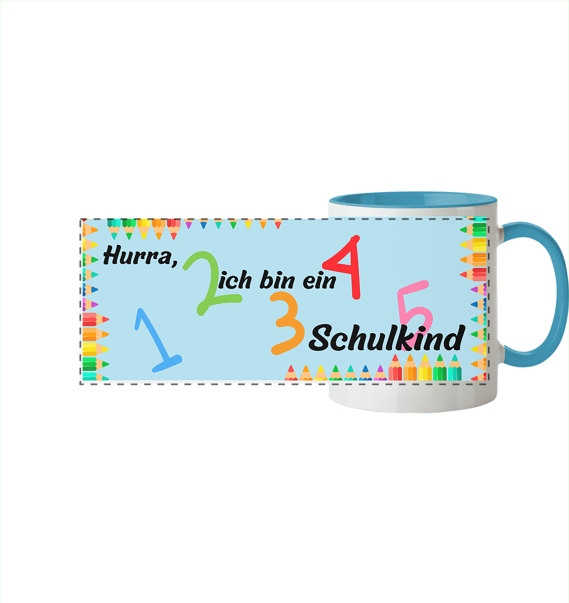 Schulanfang 2025 - Panorama Tasse zweifarbig