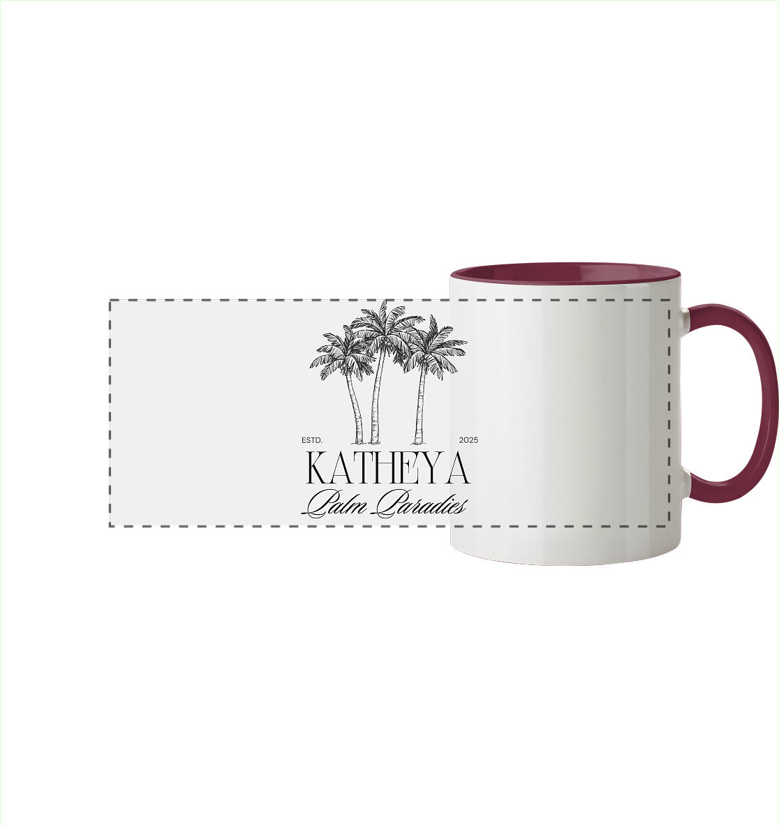 Palm Paradies  - Panorama Tasse zweifarbig