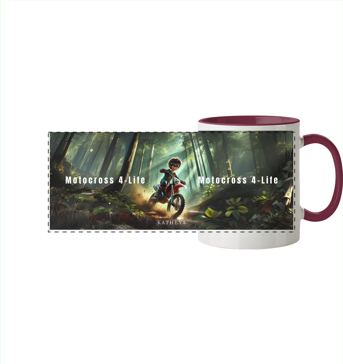 Motocross 4 Life - Panorama Tasse zweifarbig
