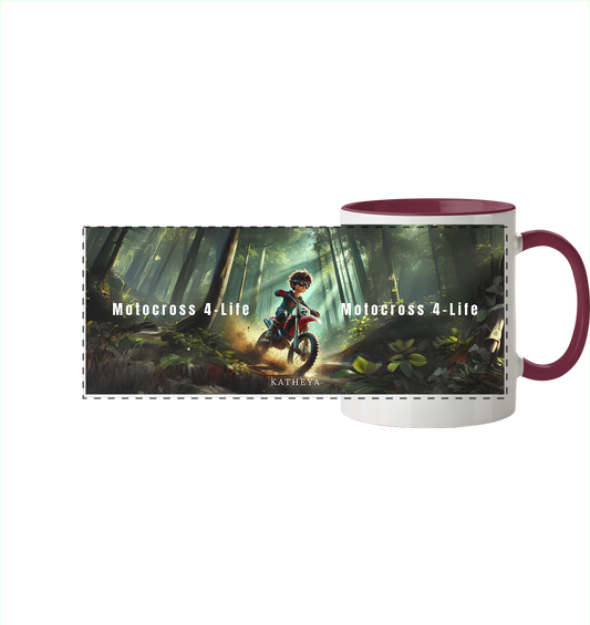 Motocross 4 Life - Panorama Tasse zweifarbig