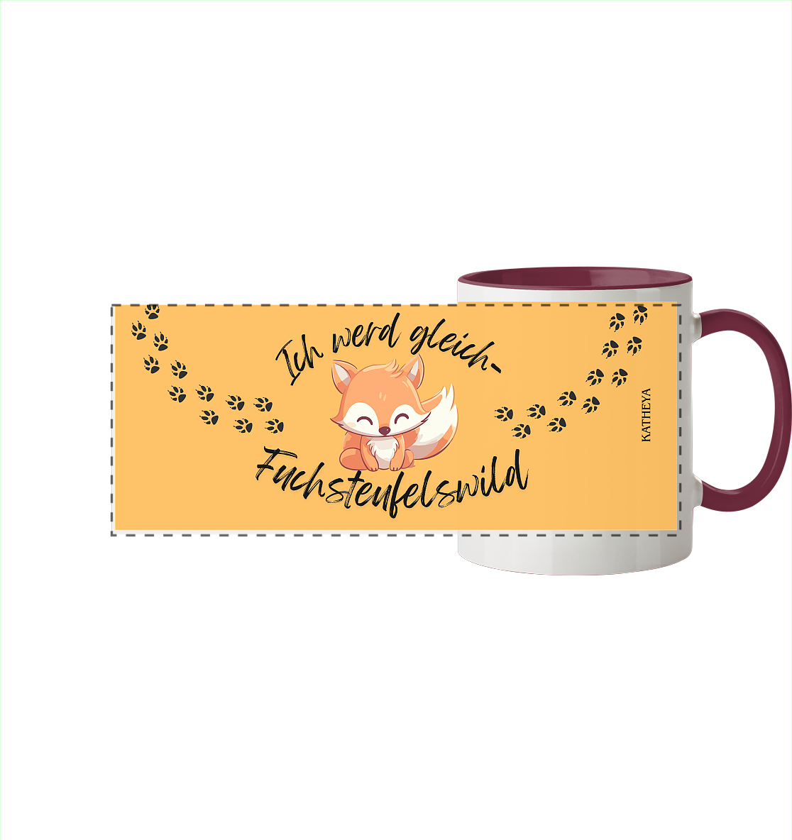 Ich werd gleich Fuchsteufelswild - Panorama Tasse zweifarbig