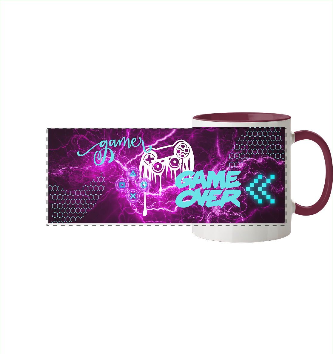 Gamer Girl - Panorama Tasse zweifarbig