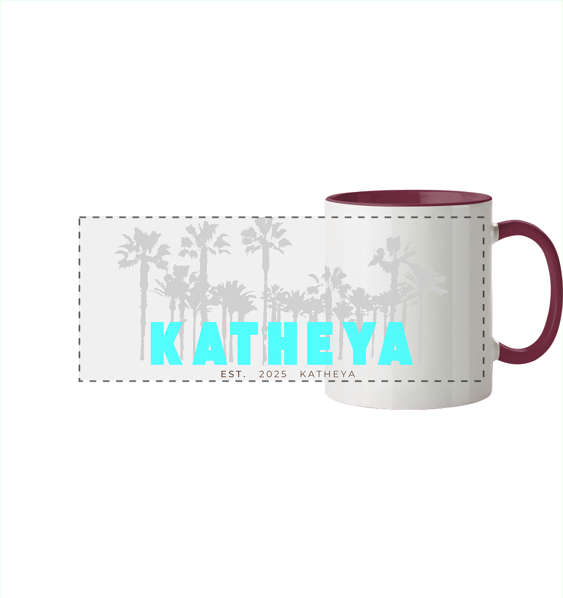 Katheya - Palm Street  - Panorama Tasse zweifarbig