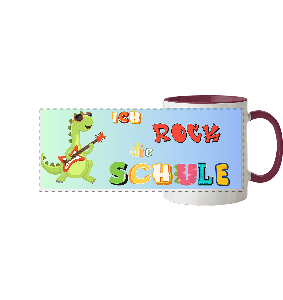 Schulanfang- Ich Rock die Schule - Panorama Tasse zweifarbig