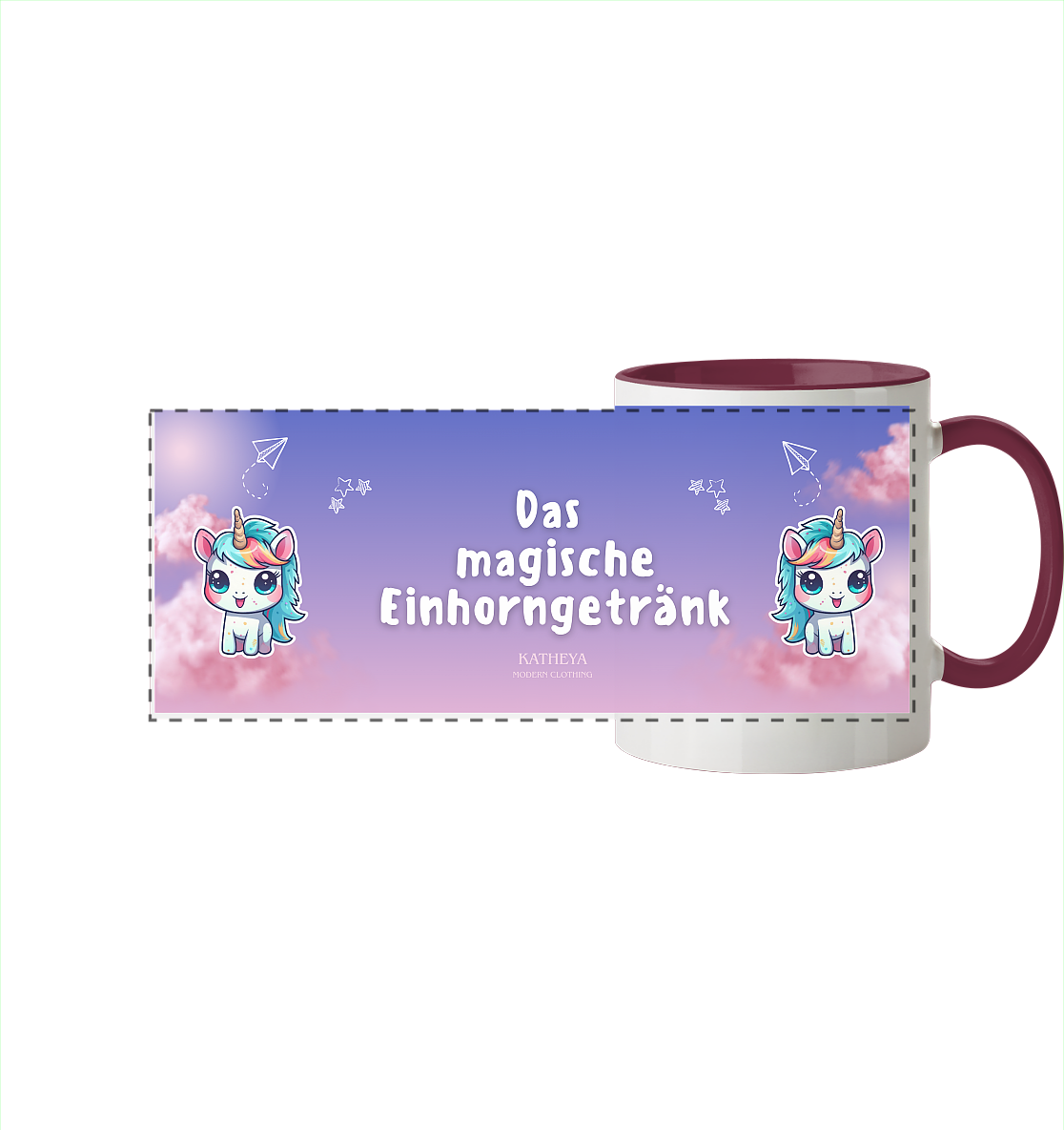 Einhorn- Das magische Einhorngeränk - Panorama Tasse zweifarbig