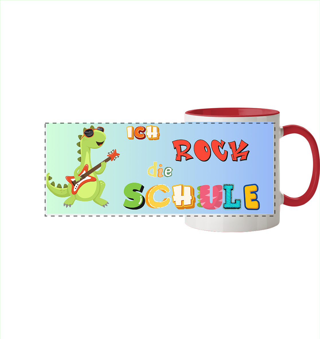 Schulanfang- Ich Rock die Schule - Panorama Tasse zweifarbig