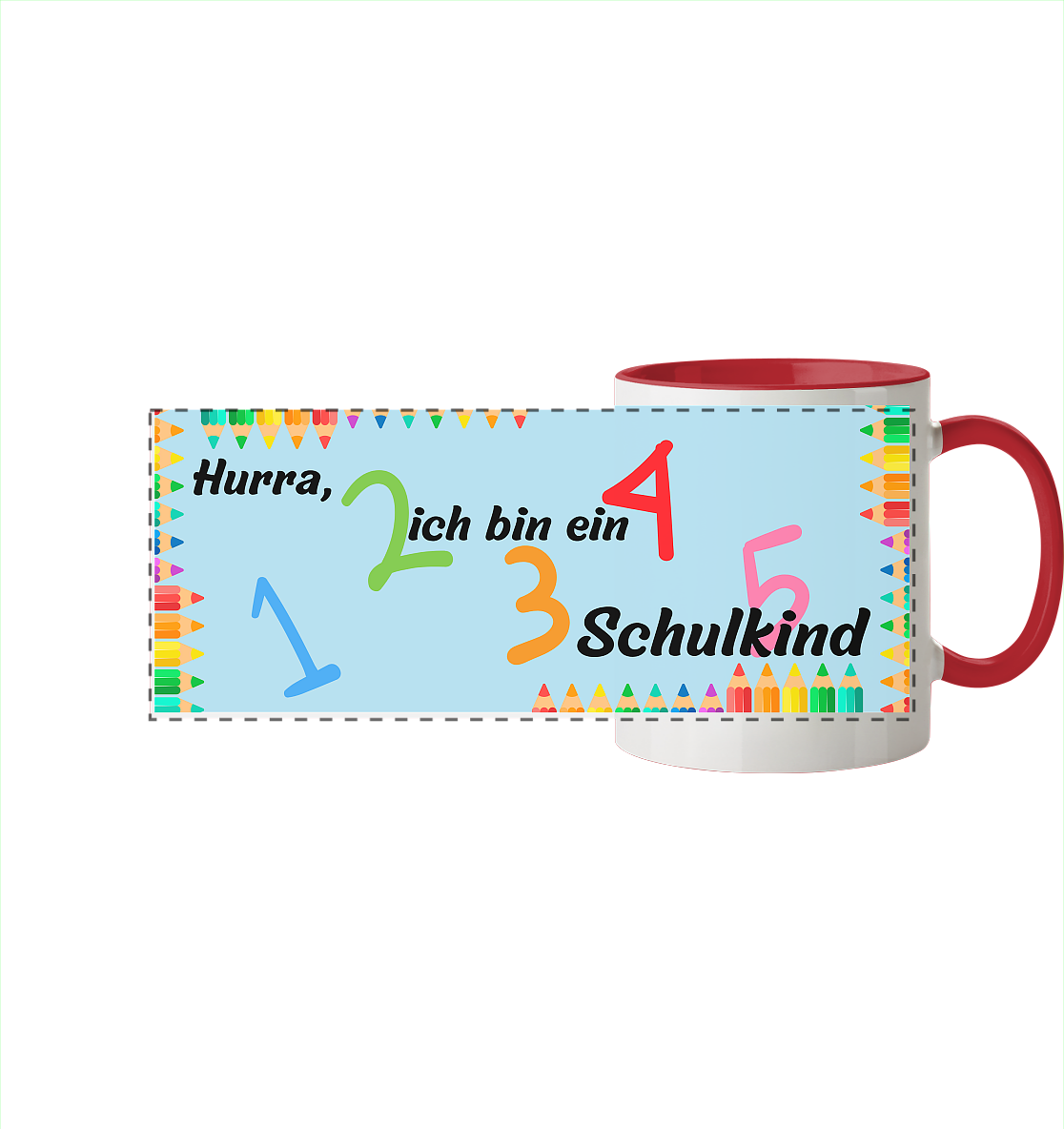 Schulanfang 2025 - Panorama Tasse zweifarbig