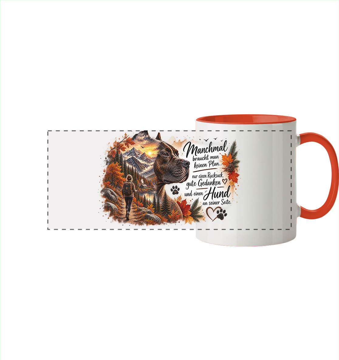 Amstaff- Liebe - Panorama Tasse zweifarbig