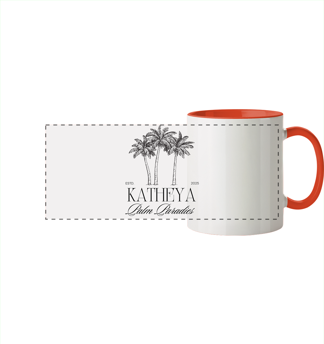 Palm Paradies  - Panorama Tasse zweifarbig