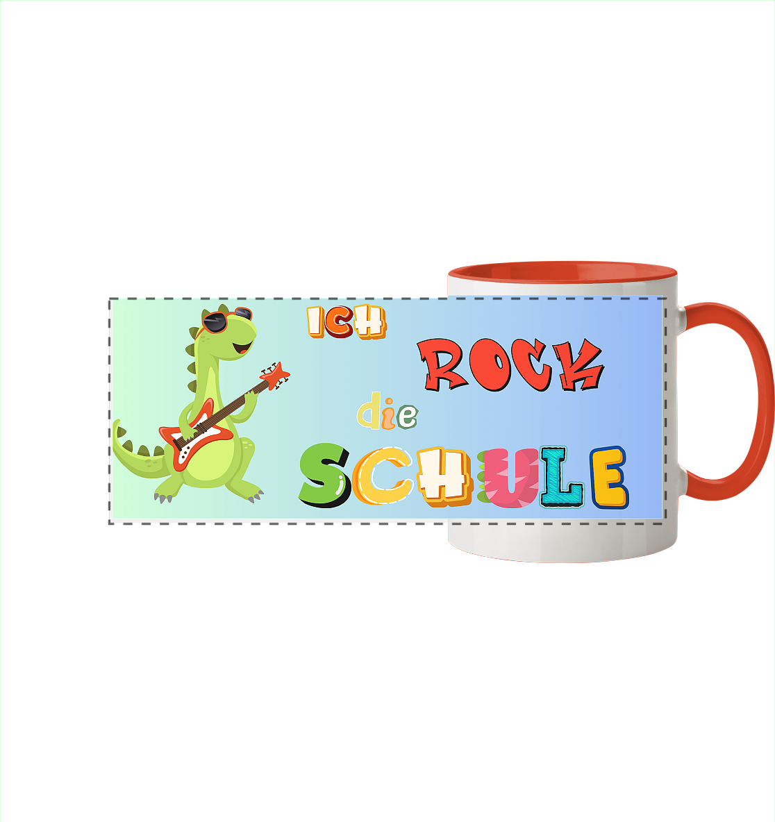Schulanfang- Ich Rock die Schule - Panorama Tasse zweifarbig