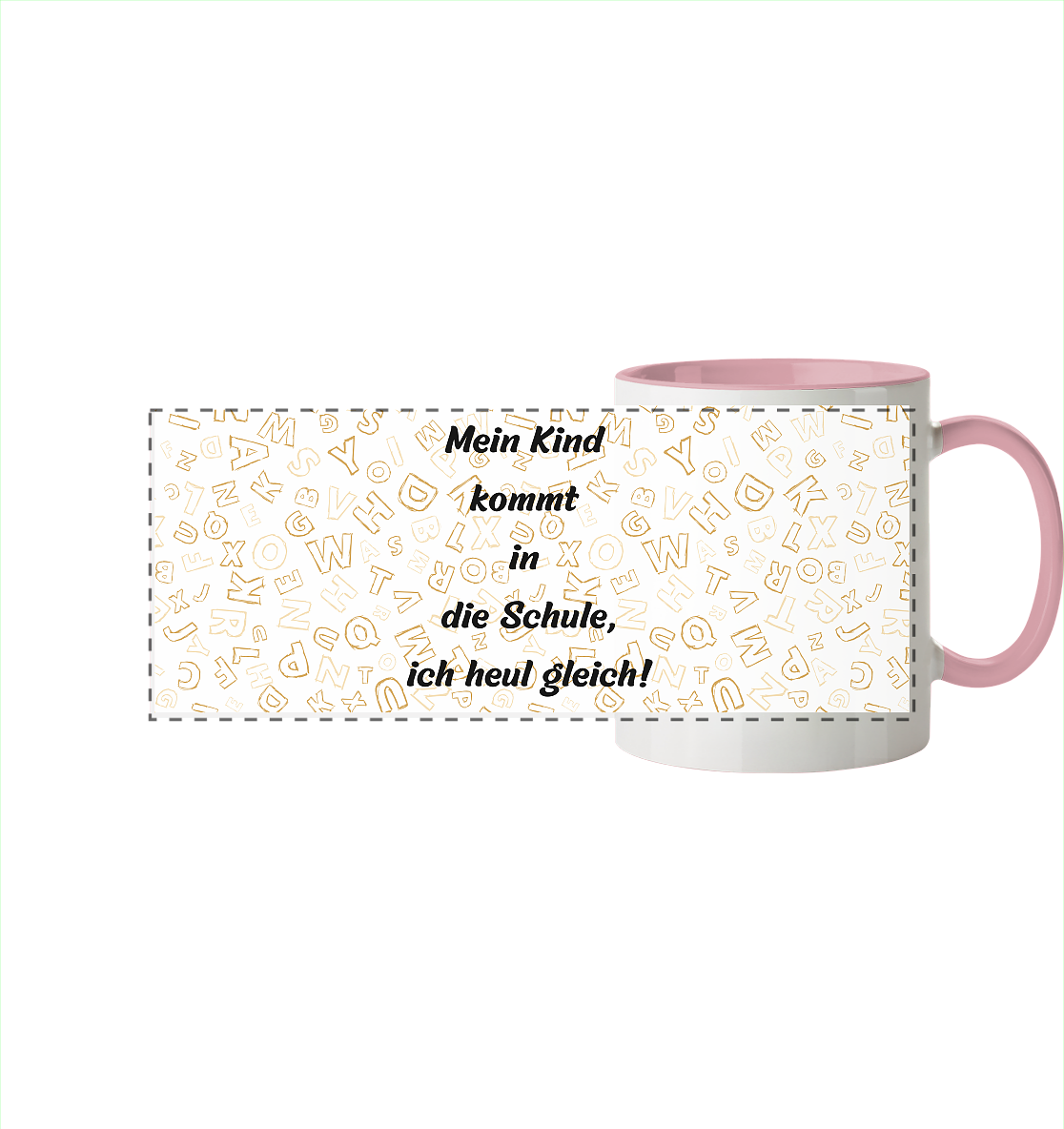 Schulanfang-ich heul gleich - Panorama Tasse zweifarbig
