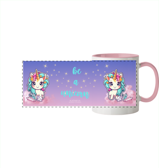 Einhorn - Be a Unicorn - Panorama Tasse zweifarbig