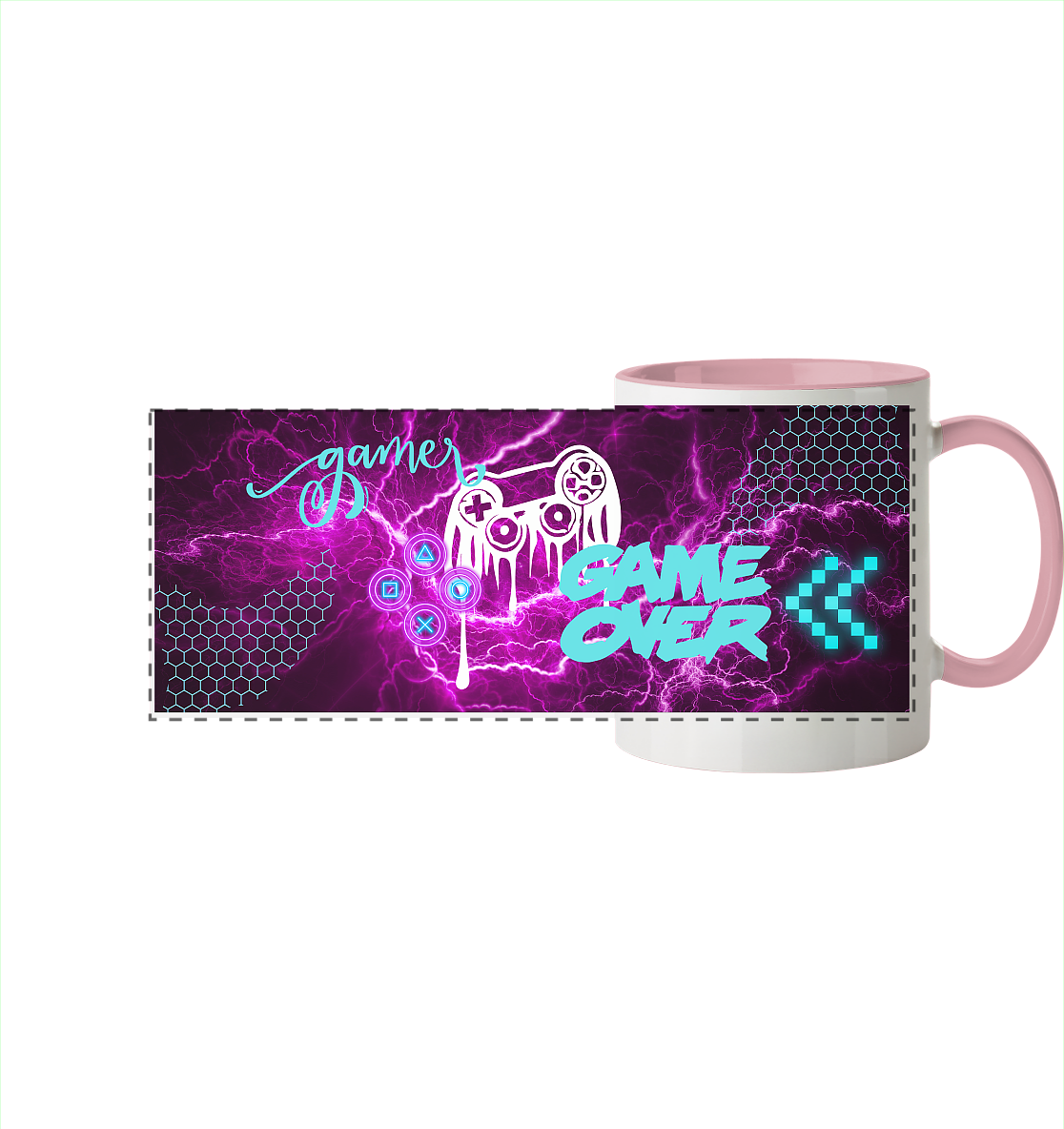 Gamer Girl - Panorama Tasse zweifarbig
