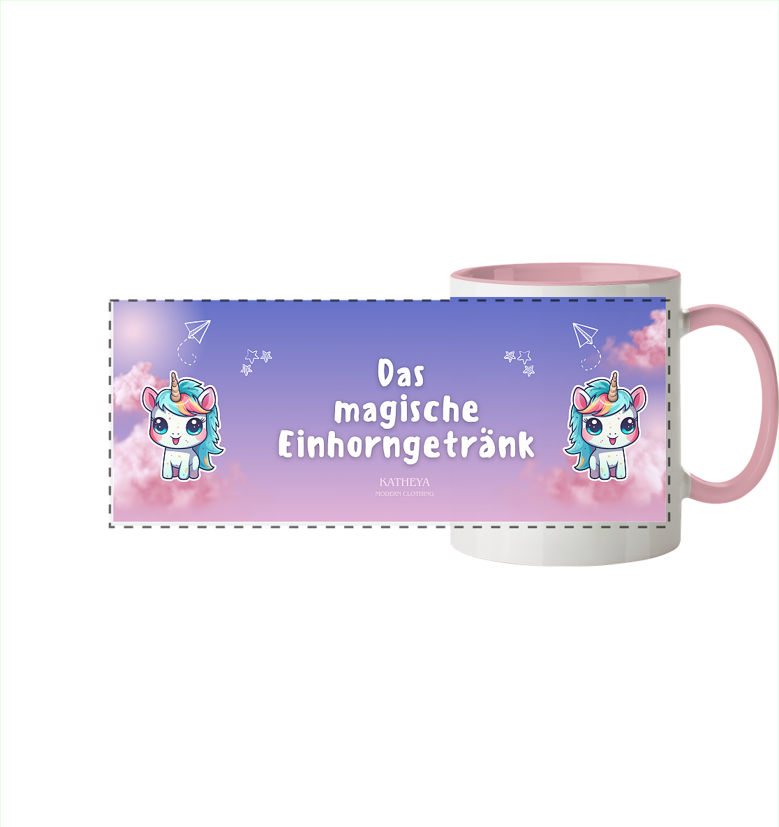 Einhorn- Das magische Einhorngeränk - Panorama Tasse zweifarbig