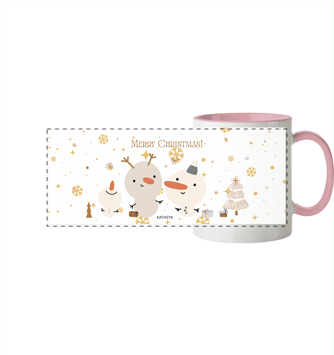 Weihnachtstassen-Merry Christmas - Panorama Tasse zweifarbig