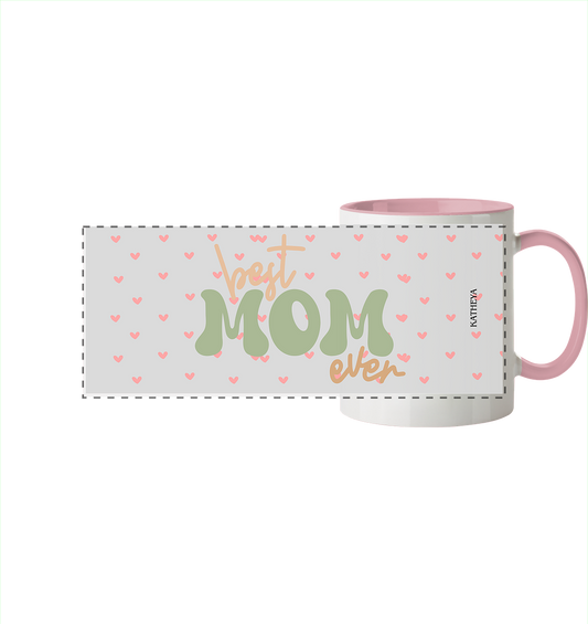 Muttertagsgeschenk-best Mom ever - Panorama Tasse zweifarbig