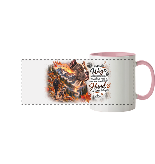 Dog Love - Panorama Tasse zweifarbig